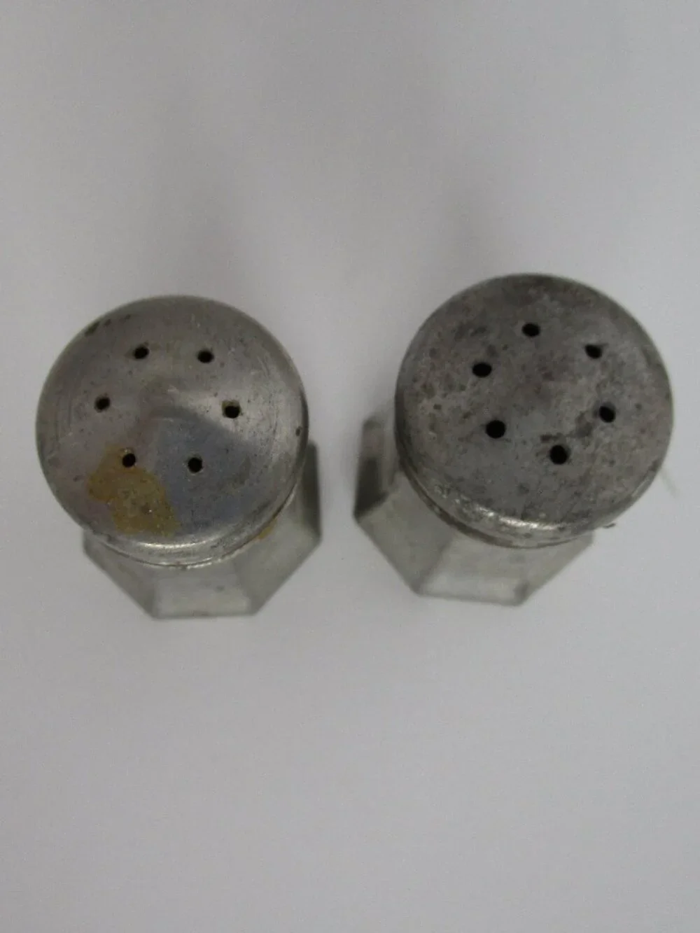 tiny pewter salt & pepper set